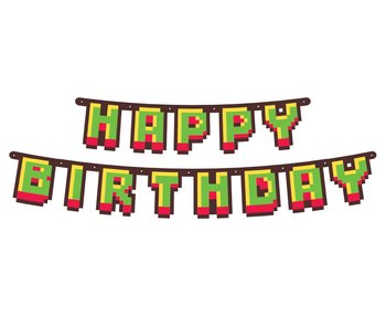 Girlanda papierowa Happy Birthday, Game On, 160 cm - GoDan