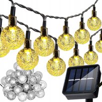 GIRLANDA SOLARNA 50 LED OGRODOWA LAMPKI SOLARNE KULE OGRODOWE ŚWIETLNA