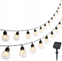 GIRLANDA SOLARNA Lampki Ogrodowe 20LED Wiszące 2,8m Na Balkon P145