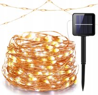Girlanda Solarna Lampki Ogrodowe LED Drucik Łańcuch Świetlny 200LED 10 m