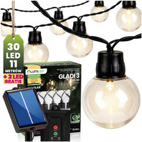 Girlanda Solarna Ogrodowa 30 LED Balkonowa Ozdobne Kuleczki 10,6m 3000K Ciepła GLADI 3 LUMILED