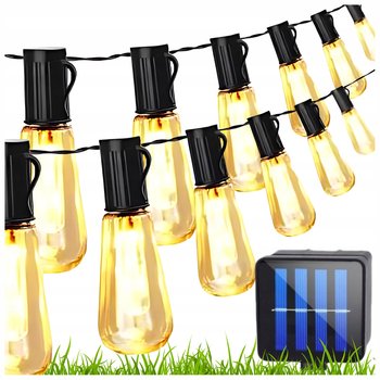 Girlanda Solarna Ogrodowa Lampki Solarne Żarówki 20 LED Łańcuch na Balkon - Eddcom
