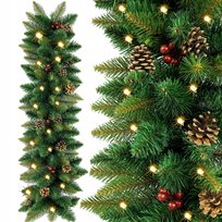 Girlanda świąteczna- choinkowa | Lampki Led +Szyszki + Jarzębina 100cm