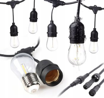 GIRLANDA ŚWIETLNA 10LED ZEWNĘTRZNA IP65 + 10 ŻARÓWEK W KOMPLECIE - inna (Inny)