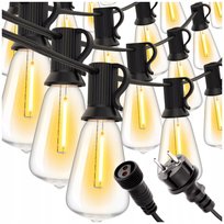 GIRLANDA ŚWIETLNA OGRODOWA 12M Żarówki 20 LED Zewnętrzna Lampki Ogrodowe