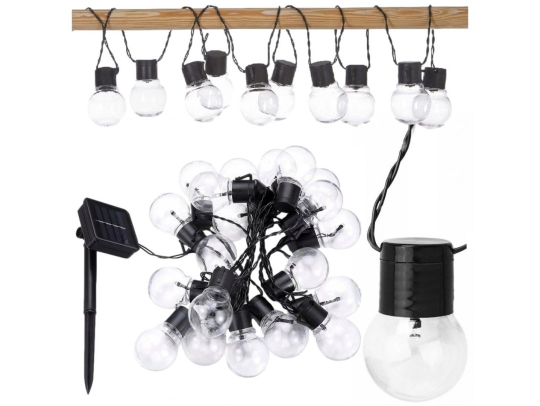 Zdjęcia - Naświetlacz LED / lampa zewnętrzna Girlanda Świetlna Solarna Lampki 30 Led Żarówki