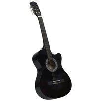 Gitara akustyczna z wycięciem, 6 strun, czarna, 38" VidaXL