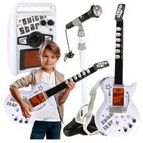 Gitara Elektryczna Bezprzewodowa Mikrofon Karaoke Dla Dzieci + Wzmaczniacz
