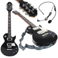 Gitara Elektryczna Rockowa z Mikrofonem Karaoke dla Dzieci Melodie Podkłady - Czarna Nobo Kids
