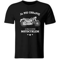 GiTees, Koszulka Ja Nie Chrapię, Ja Śnię Że Jestem Motocyklem. Prezent Dla Motocyklisty, czarna, rozmiar XL