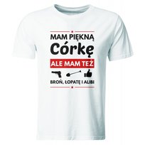 GiTees, Koszulka Mam Piękną Córkę. Prezent Na Dzień Ojca, Biała, rozmiar XXl