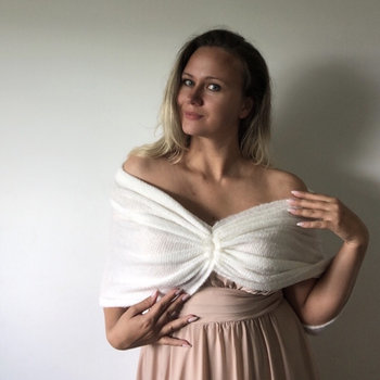 Gładka etolka / nie tylko ślubna / w kolorze śmietankowym, ivory. XXL/XXXL - Inna marka