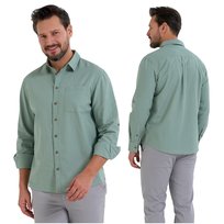 GŁADKA KOSZULA MĘSKA Z LNEM REGULOWANE RĘKAWY KLASYCZNA WYGODNA MORAJ L