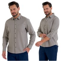 GŁADKA KOSZULA MĘSKA Z LNEM REGULOWANE RĘKAWY KLASYCZNA WYGODNA MORAJ M