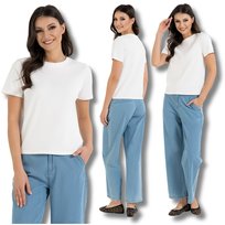 GŁADKI T-SHIRT DAMSKI BAWEŁNIANY KOSZULKA KRÓTKI RĘKAW BLUZKA MORAJ 3XL