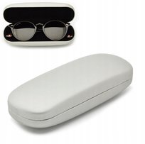 Gładkie ETUI NA OKULARY Futerał Pokrowiec TWARDE OCHRONNE Srebrne