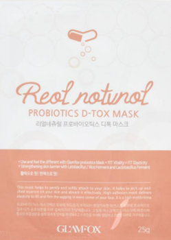 Glamfox Probiotics D-Tox Mask Detoksykująca Maska Probiotyczna W Płachcie Do Skóry Odwodnionej, Poszarzałej, Z Pierwszymi Oznakami Starzenia Się 25g. - Glamfox