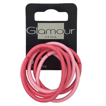 Glamour Gumki do włosów bez metalu Różowe 6szt - Glamour