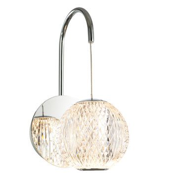 Glamour LAMPA ścienna ROSARIO WL-12220121-1A-CR Italux szklana OPRAWA kinkiet LED 4,2W 3000K kula ball chrom przezroczysta - ITALUX