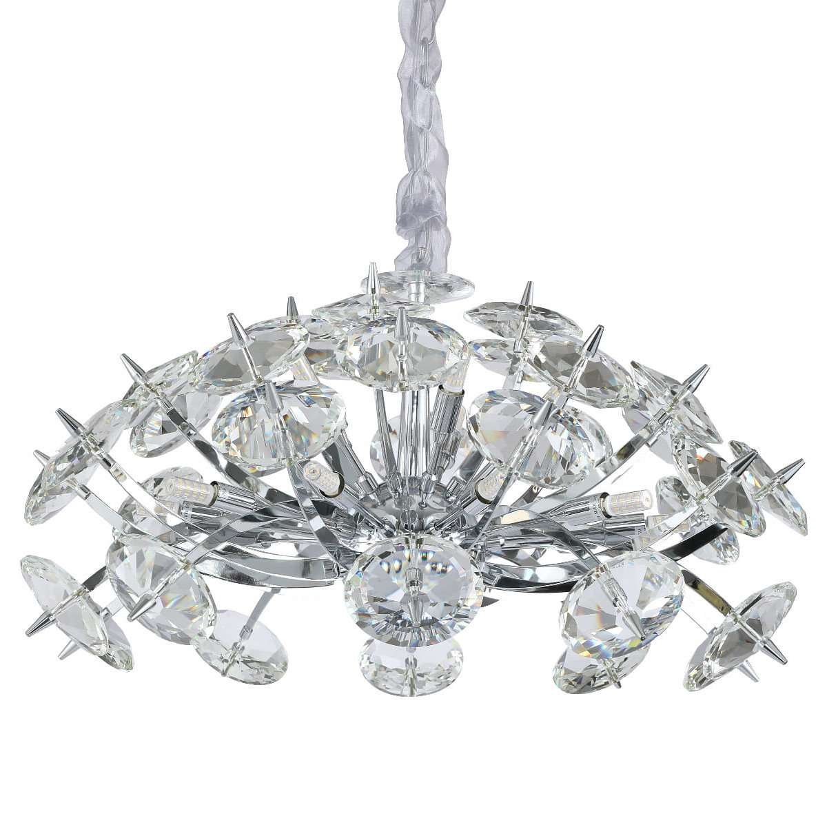 Zdjęcia - Żyrandol / lampa Crystals Glamour LAMPA wisząca ALMONDI JD8322-15 CHROME Auhilon okrągła OPRAWA meta 