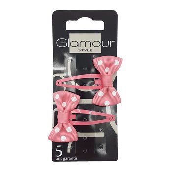 Glamour Pyki do włosów z kokardą Różowe 2szt - Glamour