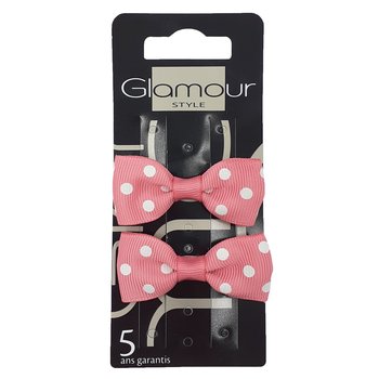 Glamour Spinki do włosów z kokardą Różowe 2szt - Glamour
