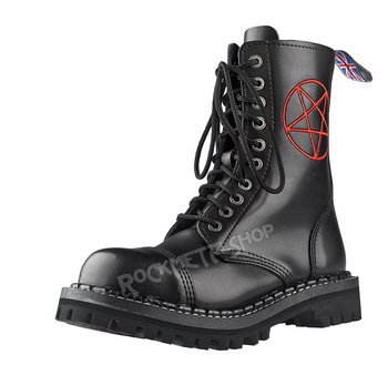 glany STEADY'S - 10 dziurek, czarne / CZERWONY PENTAGRAM (STE/10/HAFT) -39 - Inna marka