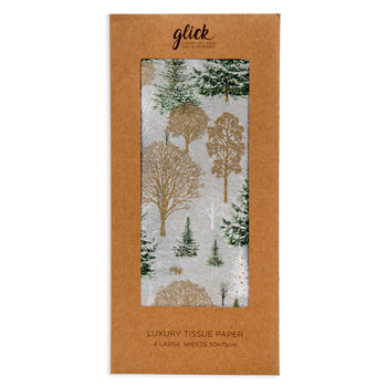 Glick, Bibułka Tissue Pz Frosty Grove, 50x75 cm, 4 arkusze - Glick