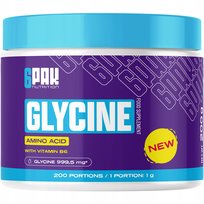 Glicyna 100% W Proszku 200 Porcji Układ Nerwowy Funkcje Psychologiczne 6PAK NUTRITION