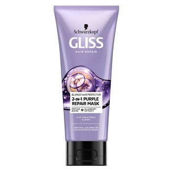 Gliss Kur Blonde Hair Perfector 2-in-1 Purple Repair Mask Maska do naturalnych farbowanych lub rozjaśnianych blond włosów 200ml - Schwarzkopf