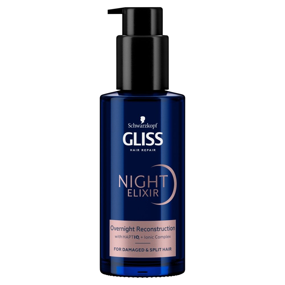 Empik Gliss Night Elixir Reconstruction, Regenerująca Kuracja Na Noc Bez Spłukiwania Do Włosów Zniszczonych I Rozdwojonych Końcówek, 100ml
