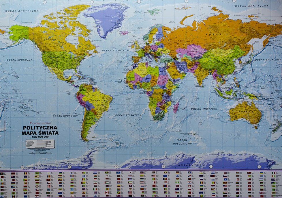 Фото - Шпалери Globa lMapping, Świat polityczny mapa ścienna - tapeta XL