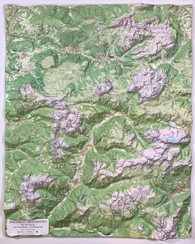 Global Map, Val Gardena, mapa ścienna plastyczna Val Di Fassa, 3D 1:50 000 (j. włoski) - Global Map