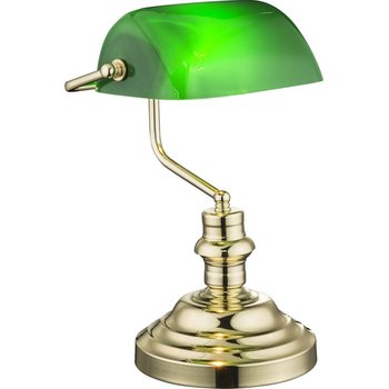 GLOBO Lampa stołowa ANTIQUE, mosiężna, zielona, 2491K - GLOBO