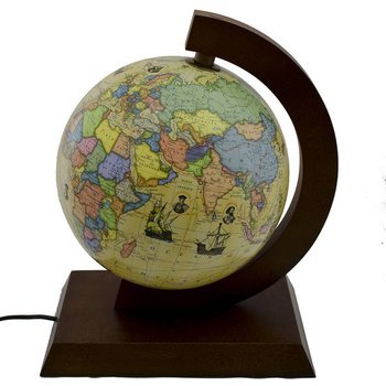 Globus polityczny podświetlany z trasami odkrywców kula 25 cm, Zachem