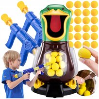 GŁODNA KACZKA STRZELANIE DO CELU 2 PISTOLETY KULKI ZABAWKA DLA DZIECI GRA - WERSJA DUŻA XXL 29 CM, gra zręcznościowa, Lewer