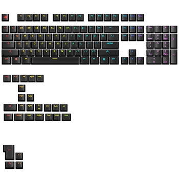 Glorious GPBT Backlit Keycaps, ANSI Layout (US), PBT, Dye-Sub Black - Glorious PC Gaming Race