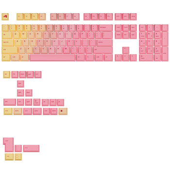 Glorious GPBT Gradient Keycaps, ANSI Layout (US), PBT, Dye-Sub, Grapefruit - Glorious PC Gaming Race
