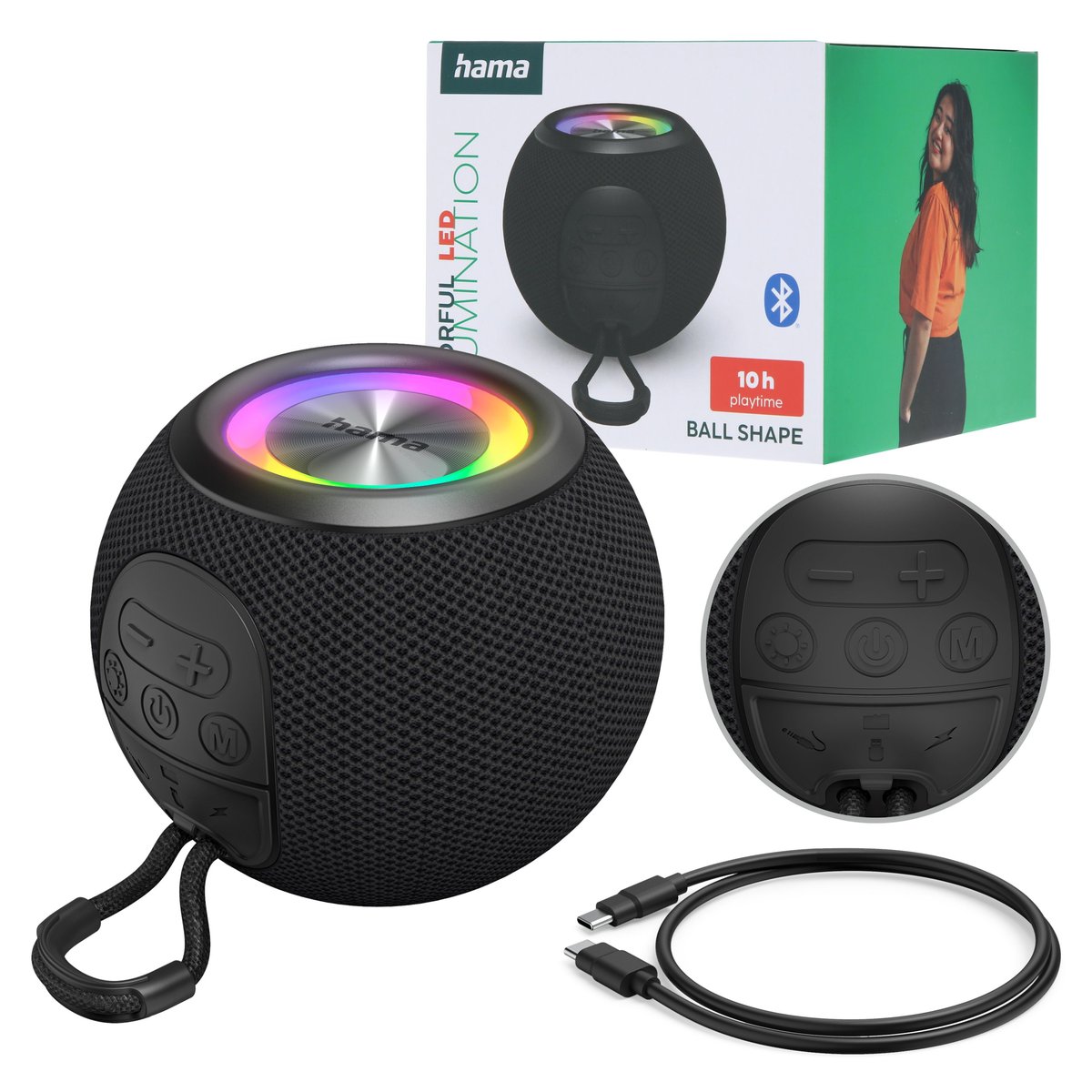 ALTAVOZ BLUETOOTH HAMA BALL SHAPE NEGRO - miniatura 4