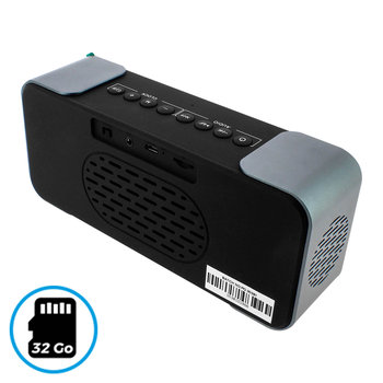 Glosnik Bluetooth Zegar z funkcja radia - Czytnik Micro-SD i Efekt Lustra, Blaupunkt - Srebrny i Czarny - Blaupunkt