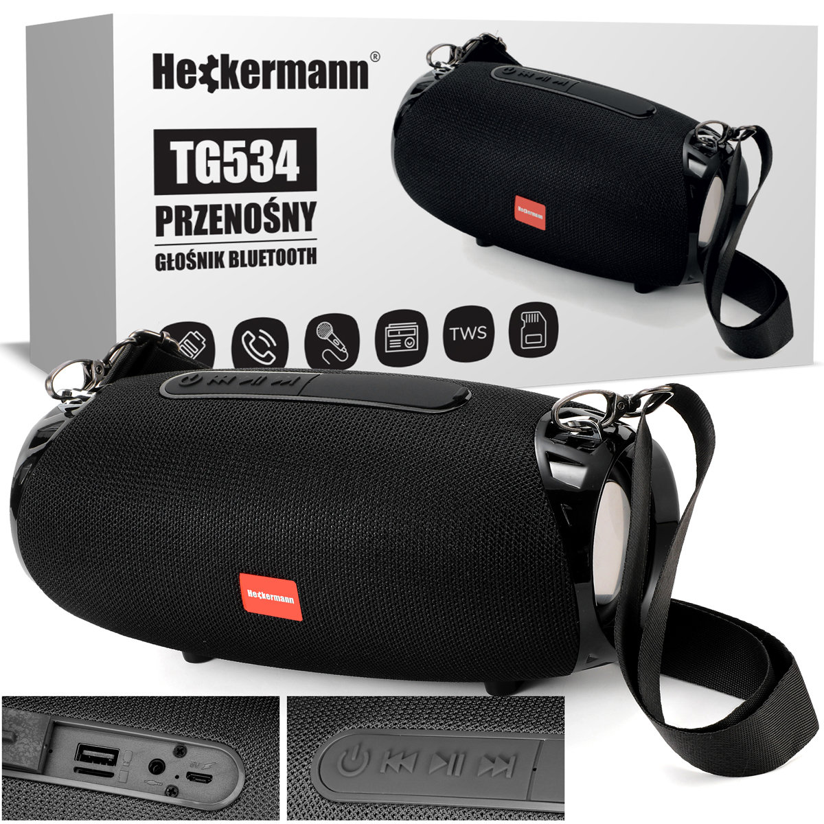 Zdjęcia - Głośnik przenośny  Bluetooth Heckermann Tg534