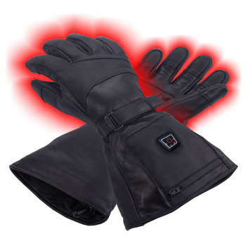 Glovii, Ogrzewane skórzane rękawiczki, czarny, rozmiar XL - Glovii
