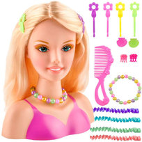 GŁOWA LALKI do CZESANIA i stylizacji włosów FRYZUR z akcesoriami ZESTAW