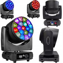 GŁOWA RUCHOMA OŚWIELTENIE SCENICZNE LED WASH ZOOM 19X15W RGBW FX LIGHT4ME LIGHT4ME