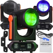 GŁOWA RUCHOOMA BEAM 150W LED DMX OŚWIETLENIE SCENICZNE PRYZMA GOBO RAINBOW LIGHT4ME