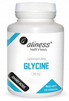 GLYCINE 800 mg x 100 Vege Caps suplement diety AMINOACIDS GLICYNA | Aliness
