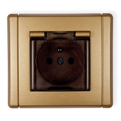 Gniazdo bryzgoszczelne 2P+Z (klapka dymna), Karlik Flexi, 8FGPB-1zdp - Karlik