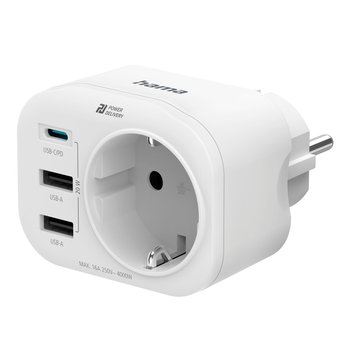 Gniazdo elektryczne z ładowarką USB Hama 20W Power Delivery USB-C USB-A - Hama Polska