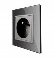 GNIAZDO GNIAZDKO ELEKTRYCZNE SZKLANE Z BOLCEM SZARE KONTAKT SZKLANY