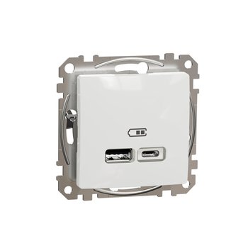 Gniazdo ładowania USB A+C 2,4A, biały SEDNA DESIGN - SCHNEIDER ELECTRIC